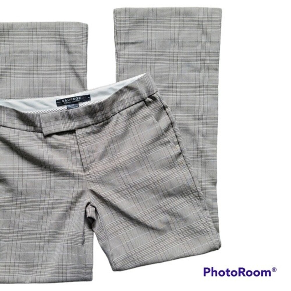 Rampage Tan Plaid Casual Pants - 1
